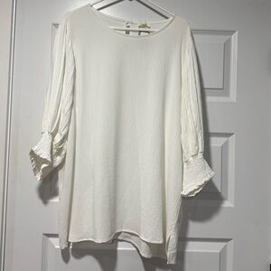 ODDY Cream Blouse with Pleated Sleeves